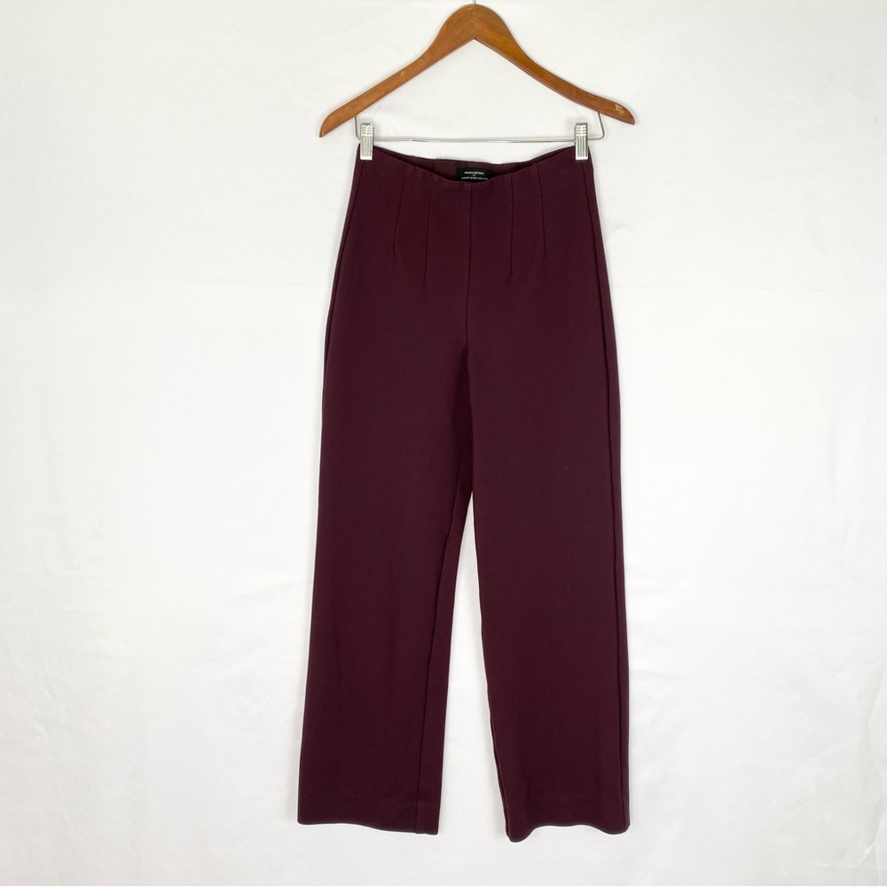 Banana Republic Straight‎ Ultra High Rise Pull On Maroon Stretch Work